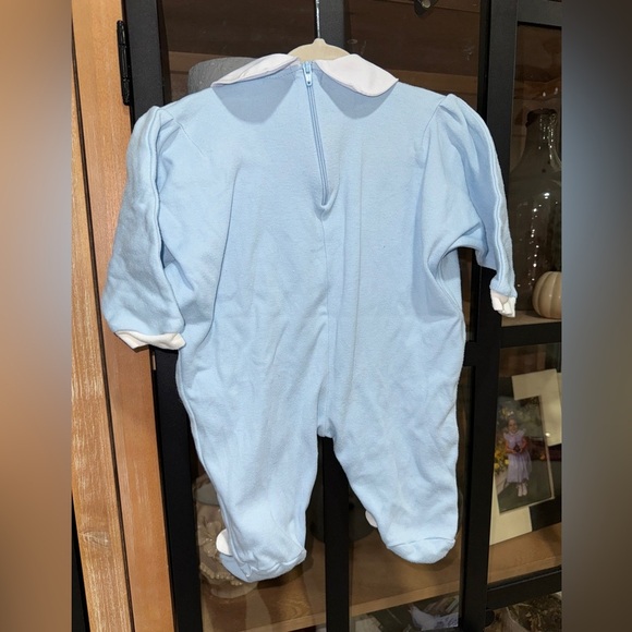 Vintage 1990s coverall Bunny Footies Romper baby boy Crème de la Collar easter - Picture 6 of 7